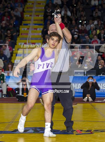 Thumbnail 2 in NYSPHSAA D1 Wrestling Championships (Finals 99 - 126 lbs) photogallery.