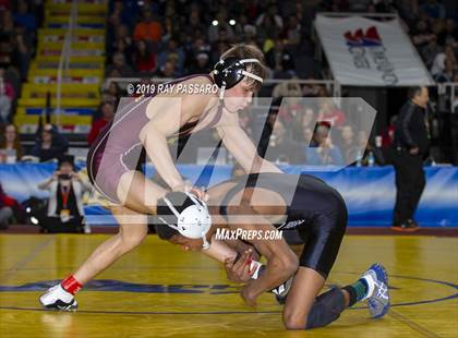 Thumbnail 3 in NYSPHSAA D1 Wrestling Championships (Finals 99 - 126 lbs) photogallery.