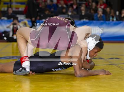 Thumbnail 1 in NYSPHSAA D1 Wrestling Championships (Finals 99 - 126 lbs) photogallery.