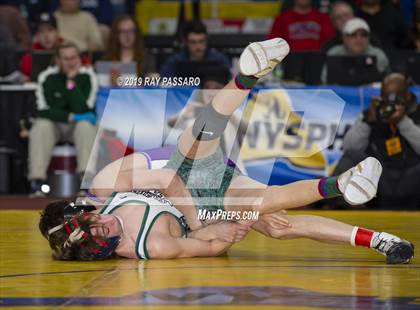 Thumbnail 1 in NYSPHSAA D1 Wrestling Championships (Finals 99 - 126 lbs) photogallery.