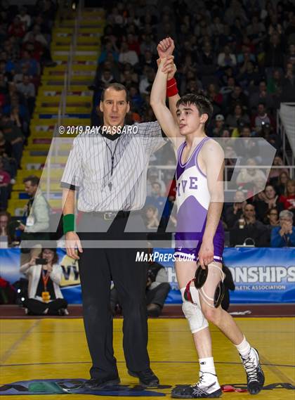 Thumbnail 3 in NYSPHSAA D1 Wrestling Championships (Finals 99 - 126 lbs) photogallery.