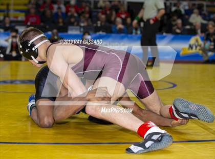 Thumbnail 1 in NYSPHSAA D1 Wrestling Championships (Finals 99 - 126 lbs) photogallery.
