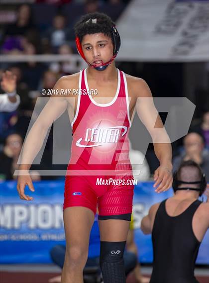 Thumbnail 3 in NYSPHSAA D1 Wrestling Championships (Finals 99 - 126 lbs) photogallery.