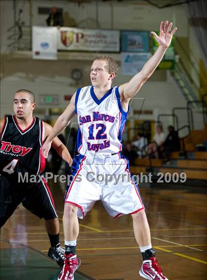 Thumbnail 3 in San Marcos vs Troy (Santa Barbara Holiday Classic) photogallery.