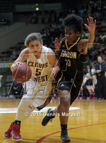 Thumbnail 3 in Clovis West vs. Edison (CIF Central - D1 Girls Final) photogallery.