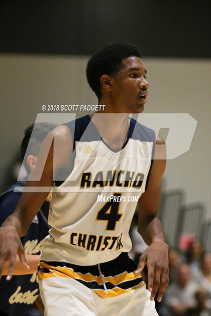 Thumbnail 2 in Mater Dei Catholic @ Rancho Christian (Rancho Christian Basketball Showcase) photogallery.