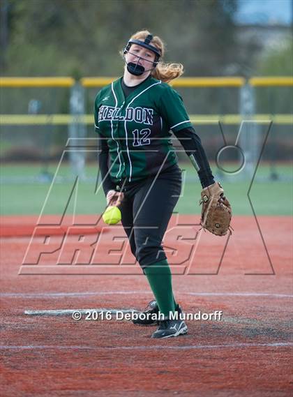 Thumbnail 1 in North Valley vs. Sheldon  (Medford Spring Break High School Fastpitch Classic) photogallery.