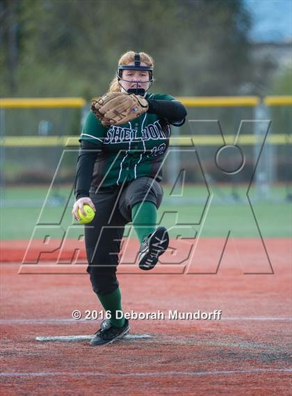 Thumbnail 1 in North Valley vs. Sheldon  (Medford Spring Break High School Fastpitch Classic) photogallery.