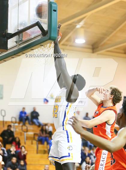Thumbnail 2 in Cape Fear Christian Academy vs. GRACE Christian (Hoops and Dreams Showcase Fayetteville, NC) photogallery.
