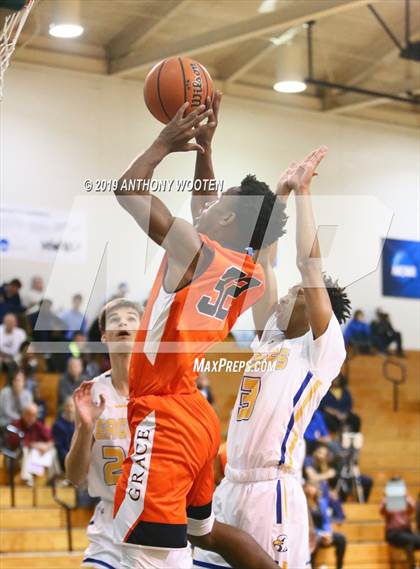 Thumbnail 2 in Cape Fear Christian Academy vs. GRACE Christian (Hoops and Dreams Showcase Fayetteville, NC) photogallery.