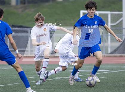 Thumbnail 1 in La Canada vs Los Alamitos (South's Boys Varsity Soccer Tournament) photogallery.