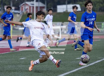 Thumbnail 2 in La Canada vs Los Alamitos (South's Boys Varsity Soccer Tournament) photogallery.