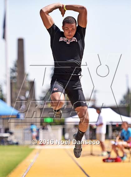 Thumbnail 2 in CIF NCS Masters Track and Field Championships (Boys Long Jump) photogallery.