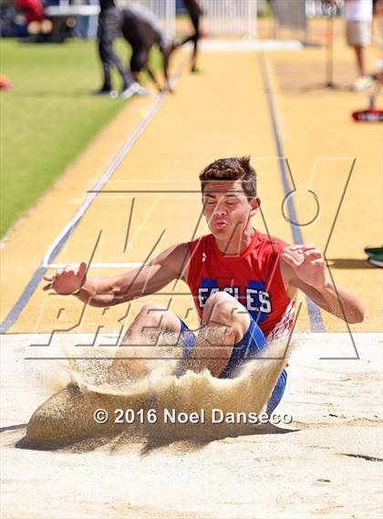 Thumbnail 1 in CIF NCS Masters Track and Field Championships (Boys Long Jump) photogallery.