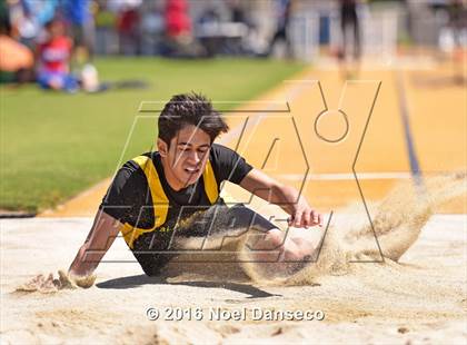 Thumbnail 2 in CIF NCS Masters Track and Field Championships (Boys Long Jump) photogallery.