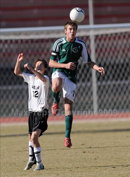 Thumbnail 3 in Shelby vs. Cardinal Gibbons (NCHSAA Boys Soccer 2A Final) photogallery.