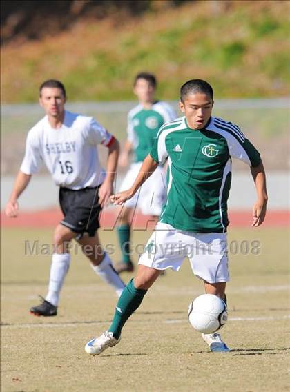 Thumbnail 3 in Shelby vs. Cardinal Gibbons (NCHSAA Boys Soccer 2A Final) photogallery.