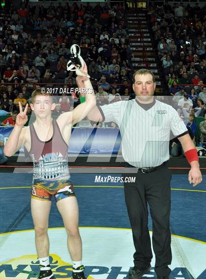 Thumbnail 1 in NYSPHSAA Wrestling Championships (Div.2 - 120 lb. Champ) photogallery.