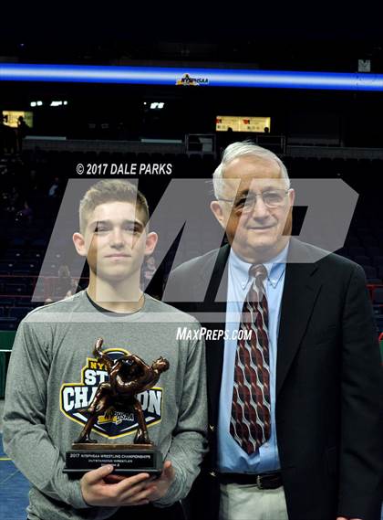 Thumbnail 1 in NYSPHSAA Wrestling Championships (Div.2 - 120 lb. Champ) photogallery.
