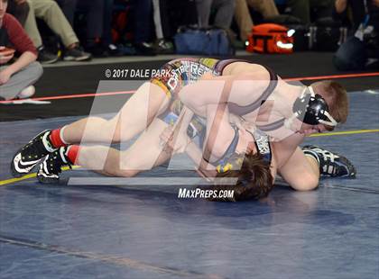 Thumbnail 3 in NYSPHSAA Wrestling Championships (Div.2 - 120 lb. Champ) photogallery.