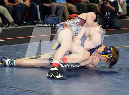 Thumbnail 3 in NYSPHSAA Wrestling Championships (Div.2 - 120 lb. Champ) photogallery.