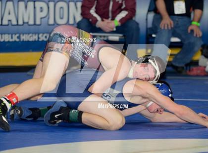 Thumbnail 2 in NYSPHSAA Wrestling Championships (Div.2 - 120 lb. Champ) photogallery.