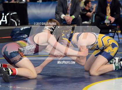 Thumbnail 3 in NYSPHSAA Wrestling Championships (Div.2 - 120 lb. Champ) photogallery.