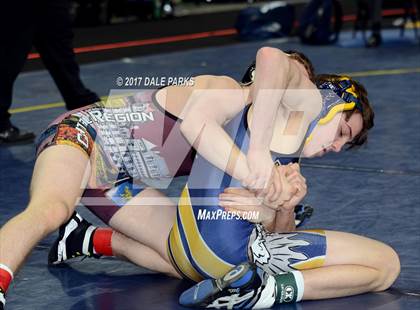 Thumbnail 3 in NYSPHSAA Wrestling Championships (Div.2 - 120 lb. Champ) photogallery.