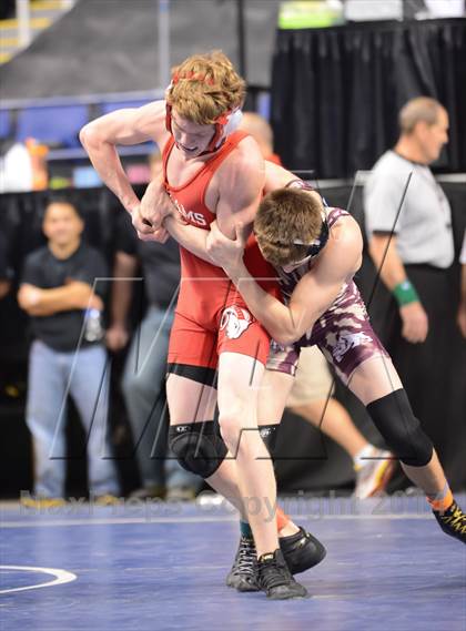 Thumbnail 1 in NCHSAA Individual Wrestling State Tournament (2A, 3A and 4A 1st Consolation Round) photogallery.