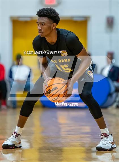 Thumbnail 2 in Moravian Prep vs. Word of God Christian Academy (Hoopstate MLK Classic - Kinston) photogallery.