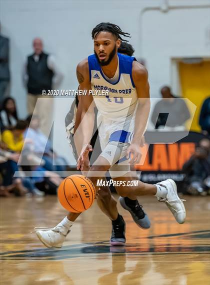 Thumbnail 1 in Moravian Prep vs. Word of God Christian Academy (Hoopstate MLK Classic - Kinston) photogallery.