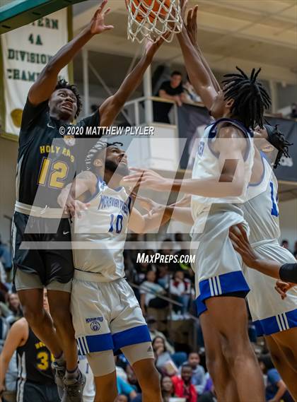 Thumbnail 2 in Moravian Prep vs. Word of God Christian Academy (Hoopstate MLK Classic - Kinston) photogallery.