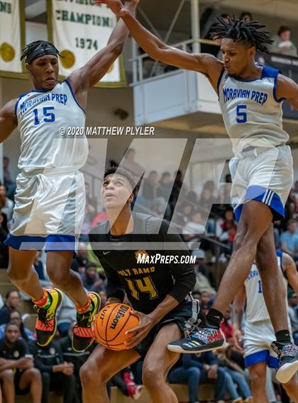 Thumbnail 3 in Moravian Prep vs. Word of God Christian Academy (Hoopstate MLK Classic - Kinston) photogallery.