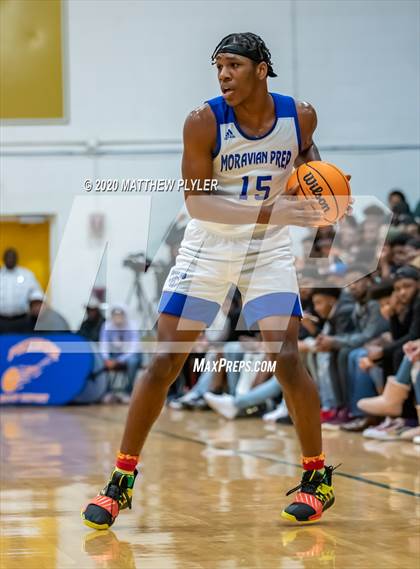 Thumbnail 2 in Moravian Prep vs. Word of God Christian Academy (Hoopstate MLK Classic - Kinston) photogallery.