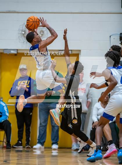 Thumbnail 2 in Moravian Prep vs. Word of God Christian Academy (Hoopstate MLK Classic - Kinston) photogallery.