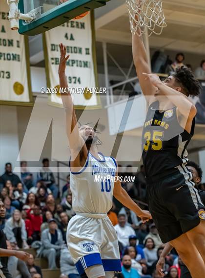 Thumbnail 1 in Moravian Prep vs. Word of God Christian Academy (Hoopstate MLK Classic - Kinston) photogallery.