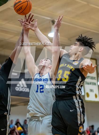Thumbnail 1 in Moravian Prep vs. Word of God Christian Academy (Hoopstate MLK Classic - Kinston) photogallery.