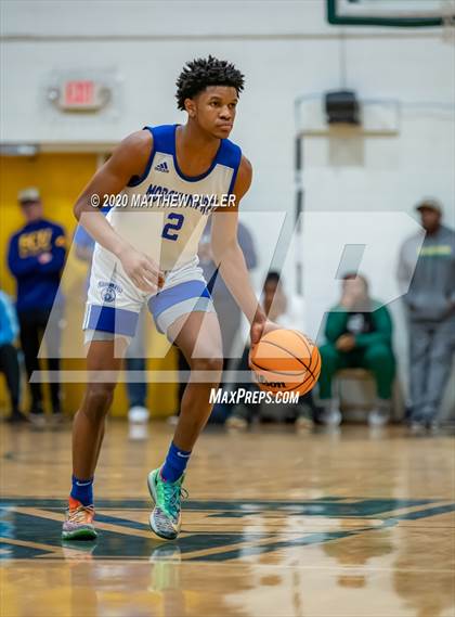 Thumbnail 2 in Moravian Prep vs. Word of God Christian Academy (Hoopstate MLK Classic - Kinston) photogallery.