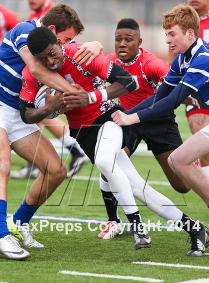 Thumbnail 3 in KC Junior Blues RC vs. Union (Dallas Jesuit Rugby Showdown) photogallery.