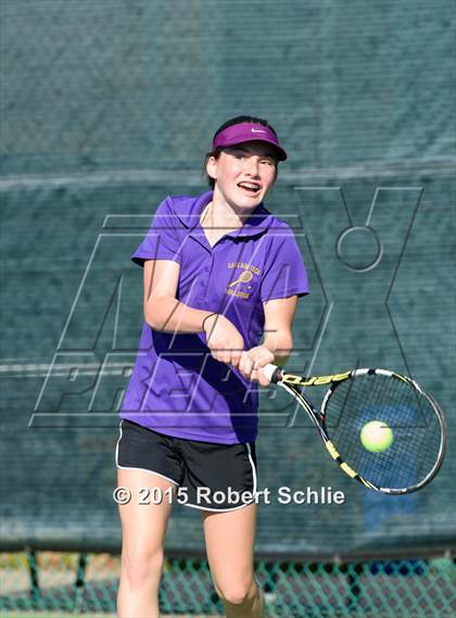 Thumbnail 3 in Oakland Tech vs. Pleasant Valley (NorCal Regional Girls Tennis Championships) photogallery.