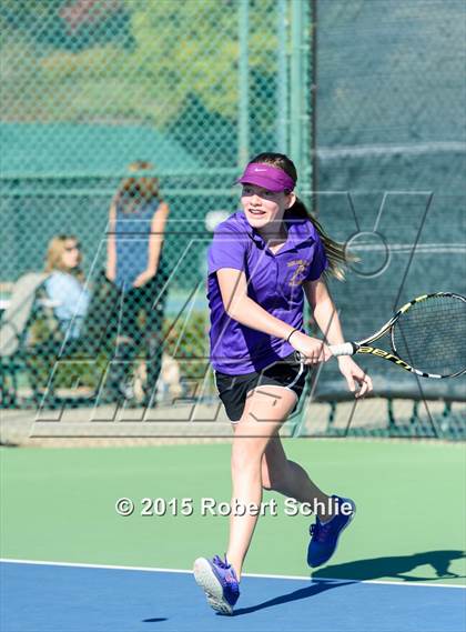 Thumbnail 2 in Oakland Tech vs. Pleasant Valley (NorCal Regional Girls Tennis Championships) photogallery.