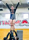 This MaxPreps.com professional photo is from the gallery Twelve Bridges vs. Roseville (CIF SJS Div 2 Stunt Finals) which features Roseville high school athletes playing  Cheer.
