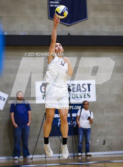 Thumbnail 3 in Clovis @ Clovis East (CIF Norcal Boys VB Regional Final- Division 1) photogallery.