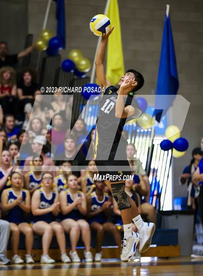 Thumbnail 3 in Clovis @ Clovis East (CIF Norcal Boys VB Regional Final- Division 1) photogallery.