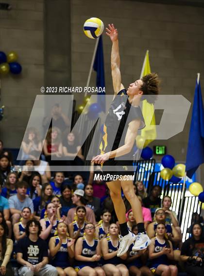Thumbnail 2 in Clovis @ Clovis East (CIF Norcal Boys VB Regional Final- Division 1) photogallery.