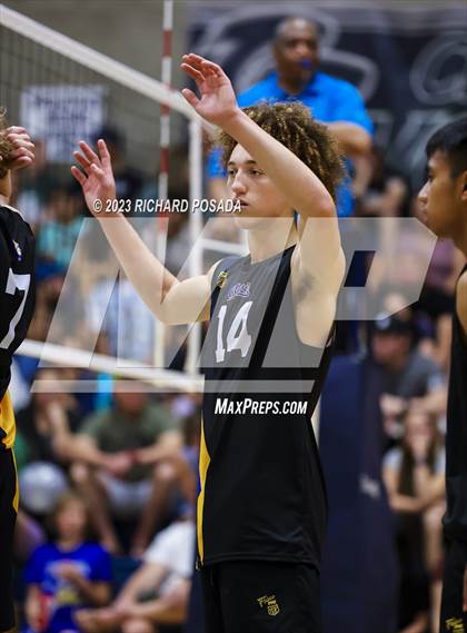 Thumbnail 3 in Clovis @ Clovis East (CIF Norcal Boys VB Regional Final- Division 1) photogallery.
