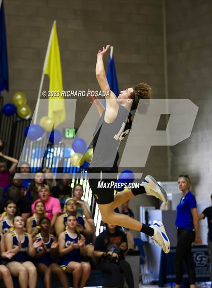 Thumbnail 3 in Clovis @ Clovis East (CIF Norcal Boys VB Regional Final- Division 1) photogallery.