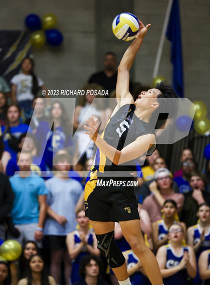 Thumbnail 3 in Clovis @ Clovis East (CIF Norcal Boys VB Regional Final- Division 1) photogallery.