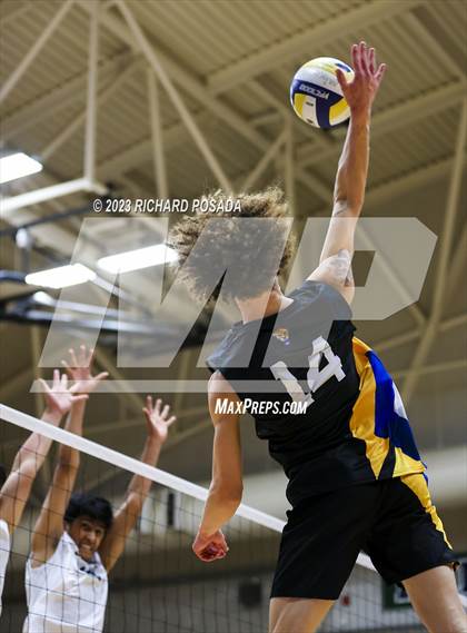 Thumbnail 2 in Clovis @ Clovis East (CIF Norcal Boys VB Regional Final- Division 1) photogallery.