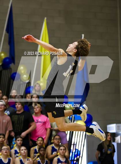 Thumbnail 2 in Clovis @ Clovis East (CIF Norcal Boys VB Regional Final- Division 1) photogallery.